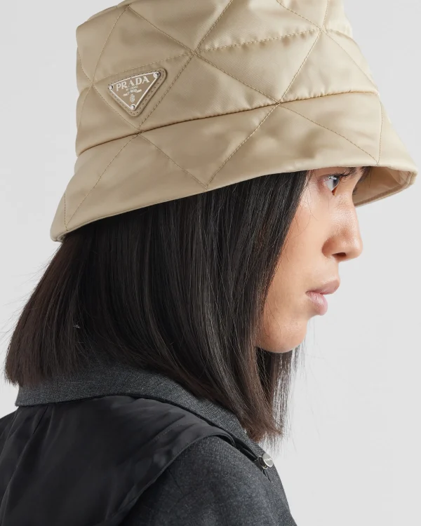 Hats And Gloves*Prada Re-Nylon bucket hat Desertbeige