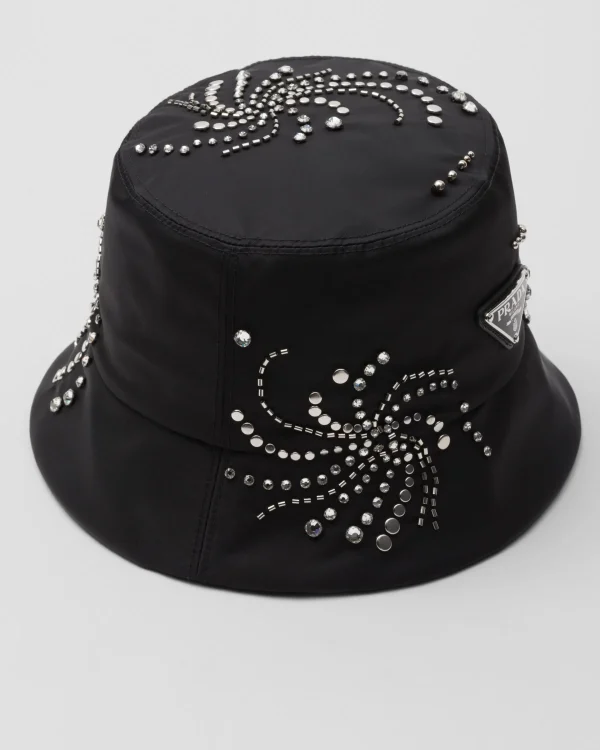 Hats And Gloves*Prada Re-Nylon bucket hat Black