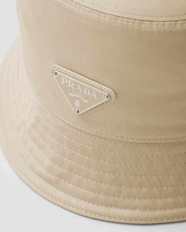 Hats And Gloves*Prada Re-Nylon bucket hat Desertbeige