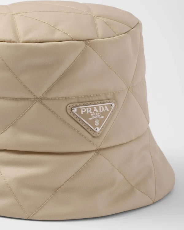 Hats And Gloves*Prada Re-Nylon bucket hat Desertbeige