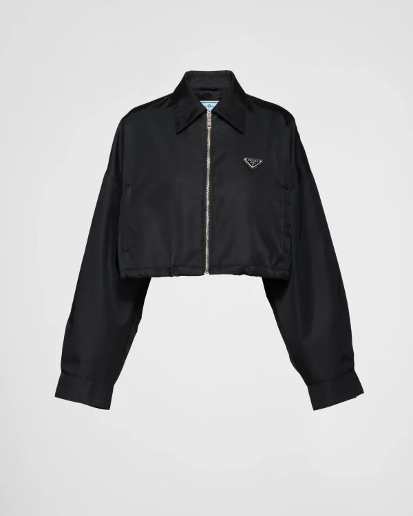 Outerwear*Prada Re-Nylon cropped blouson jacket Black