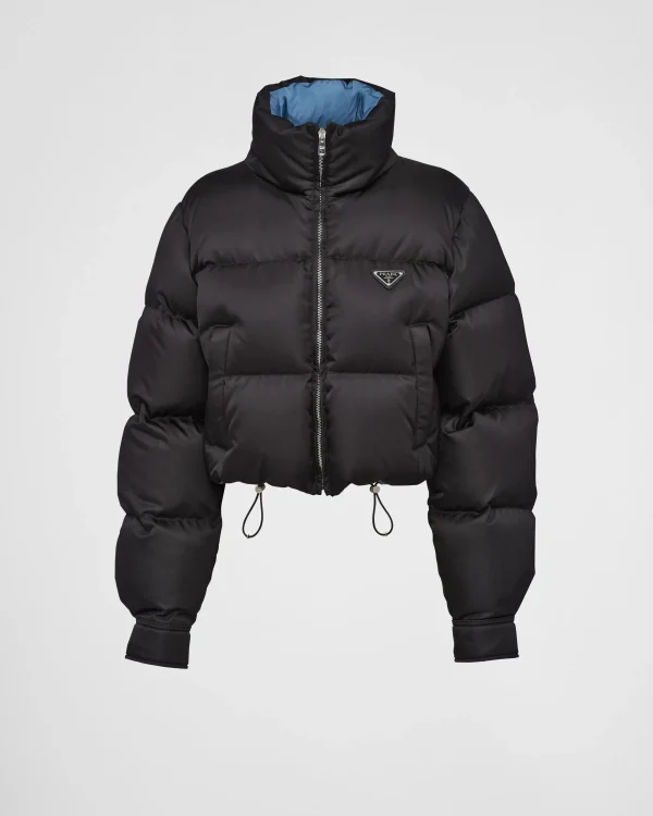 Outerwear*Prada Re-Nylon cropped down jacket Black