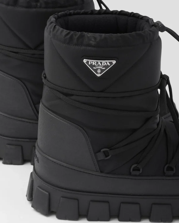 Boots*Prada Re-Nylon gabardine après ski booties Black