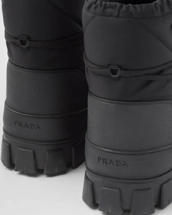 Boots*Prada Re-Nylon gabardine après ski booties Black