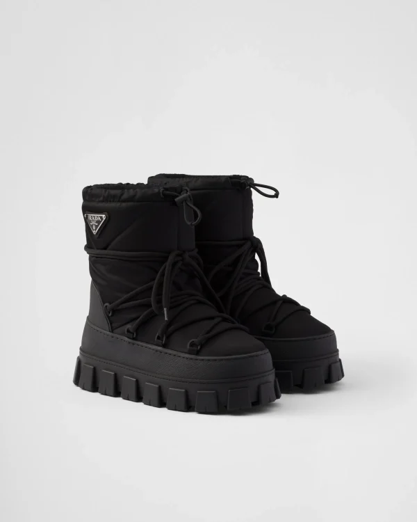 Ankle Boots And Boots*Prada Re-Nylon gabardine après-ski boots Black