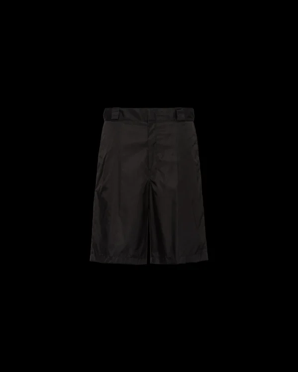 Trousers And Bermudas*Prada Re-Nylon gabardine Bermudas Black