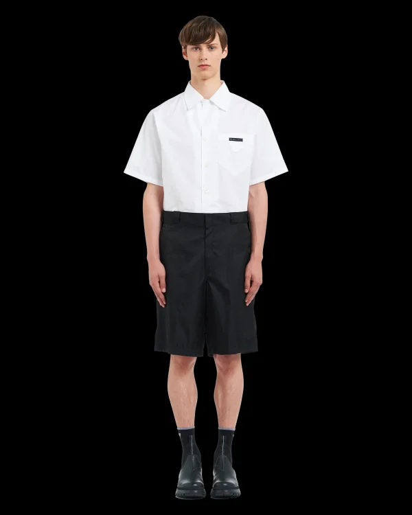 Trousers And Bermudas*Prada Re-Nylon gabardine Bermudas Black