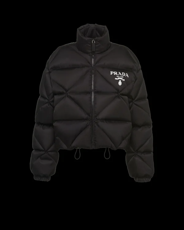 Outerwear*Prada Re-Nylon Gabardine cropped down jacket Black