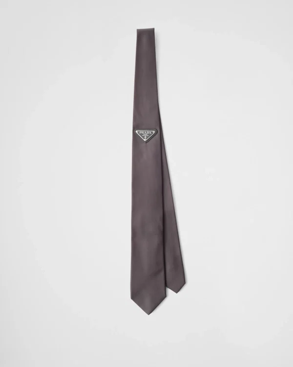 Ties And Bow Ties*Prada Re-Nylon gabardine tie Irongray