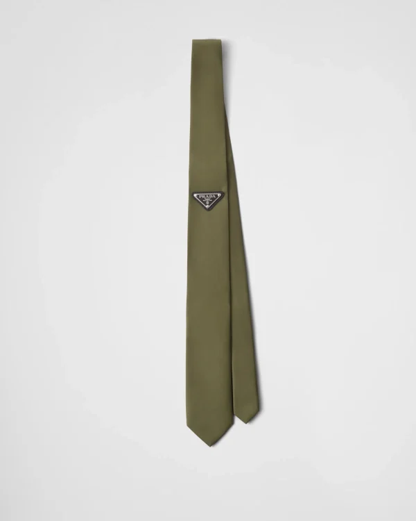 Ties And Bow Ties*Prada Re-Nylon gabardine tie Lodengreen