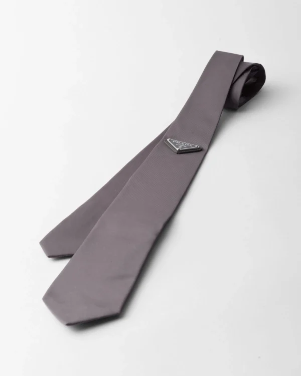 Ties And Bow Ties*Prada Re-Nylon gabardine tie Irongray