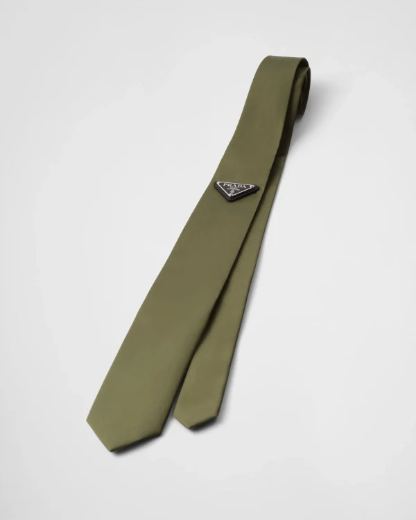 Ties And Bow Ties*Prada Re-Nylon gabardine tie Lodengreen