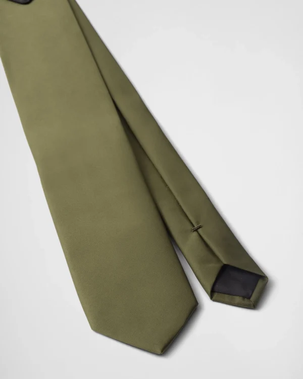 Ties And Bow Ties*Prada Re-Nylon gabardine tie Lodengreen