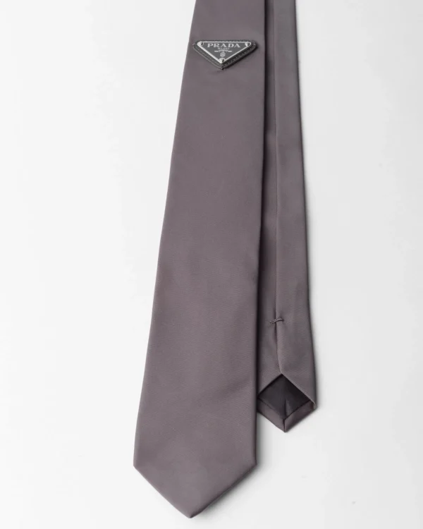 Ties And Bow Ties*Prada Re-Nylon gabardine tie Irongray