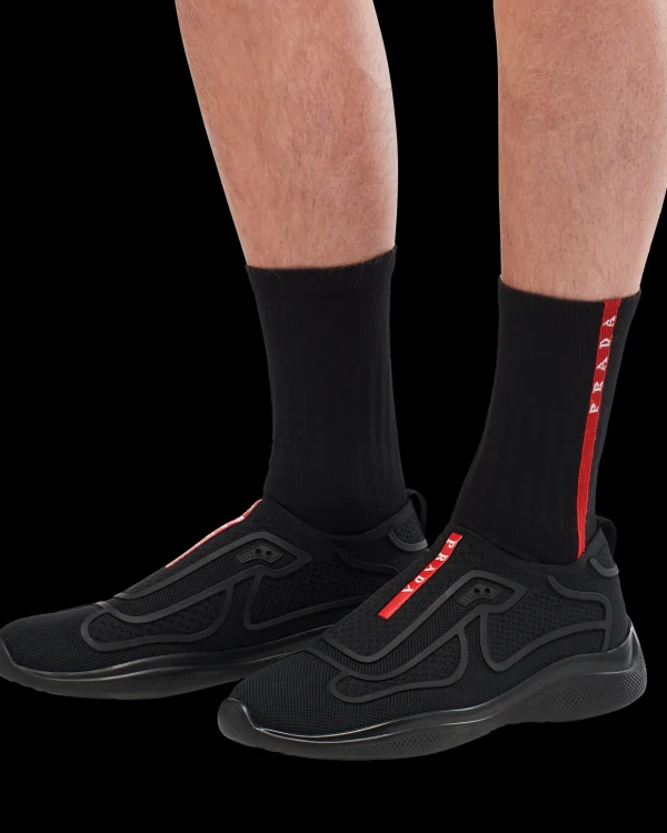 Men's Collection*Prada Re-Nylon knit socks Black