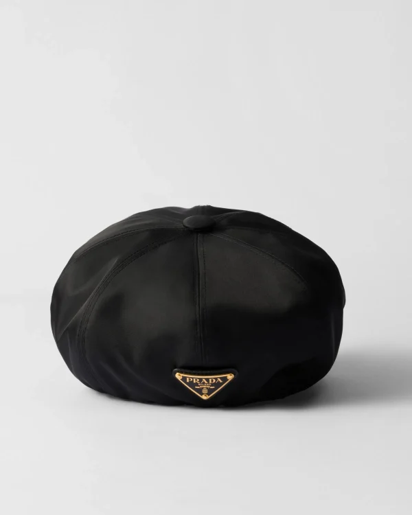 Hats And Gloves*Prada Re-Nylon newsboy cap Black