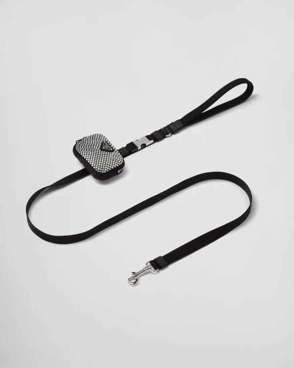 Pet Accessories*Prada Re-Nylon pet leash Crystal