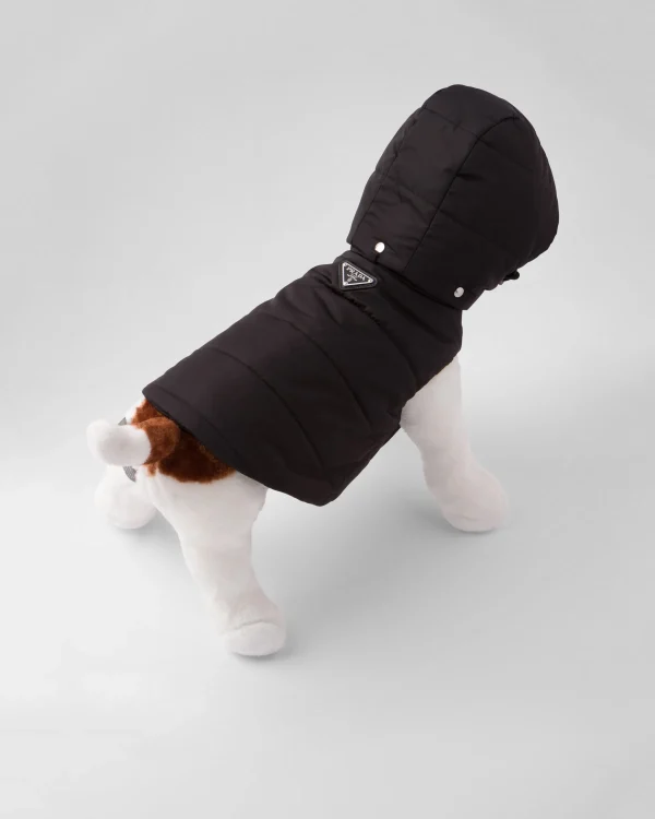 Pet Accessories*Prada Re-Nylon puffer dog coat with hood Black