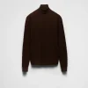 Knitwear*Prada Re-Nylon turtleneck sweater Cocoabrown