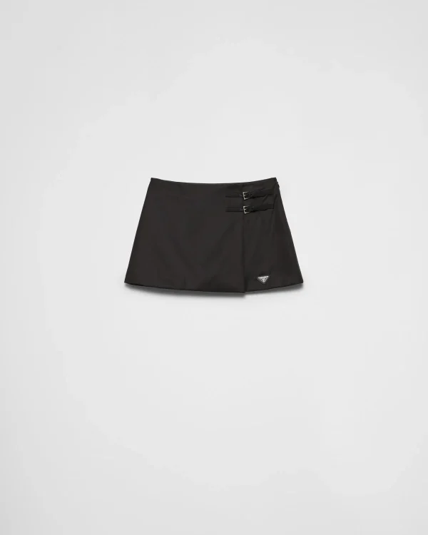 Skirts*Prada Re-Nylon wraparound miniskirt Black