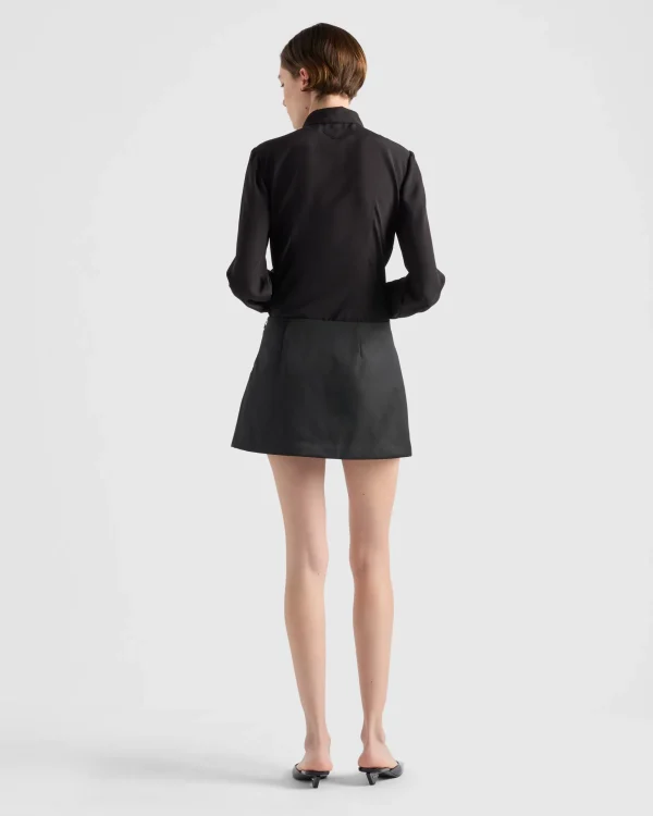 Skirts*Prada Re-Nylon wraparound miniskirt Black