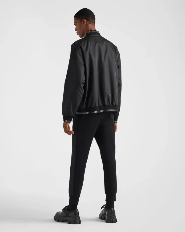 Jogging Suits And Sweatshirts*Prada Reversible Re-Nylon and cotton fleece bomber jacket Black/slategray