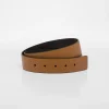 Custom Belts*Prada Reversible Saffiano leather belt strap Tobacco/black