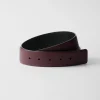 Custom Belts*Prada Reversible Saffiano leather belt strap Garnetred/black