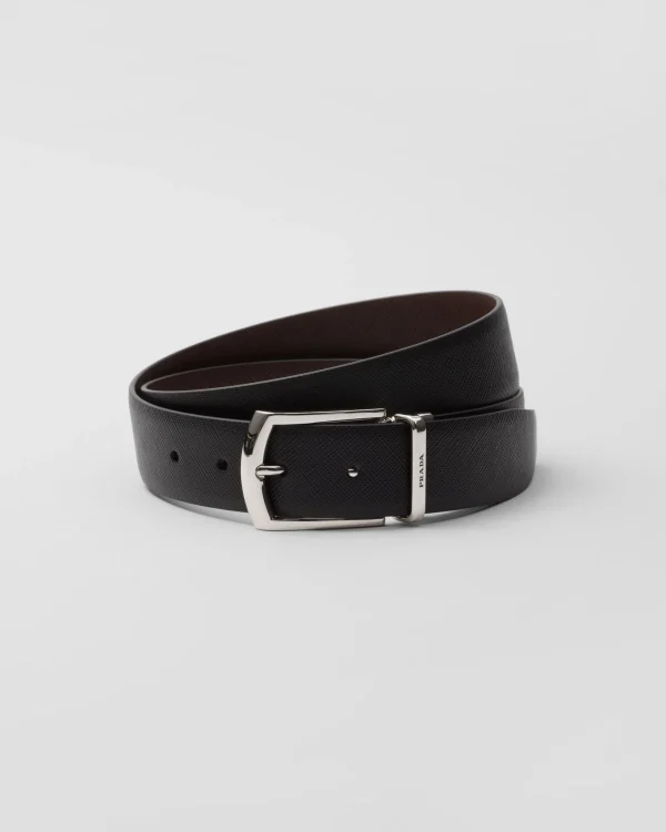 Belts*Prada Reversible Saffiano leather belt