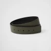 Custom Belts*Prada Reversible Saffiano leather belt strap Loden/black