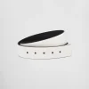 Custom Belts*Prada Reversible Saffiano leather belt strap White/black