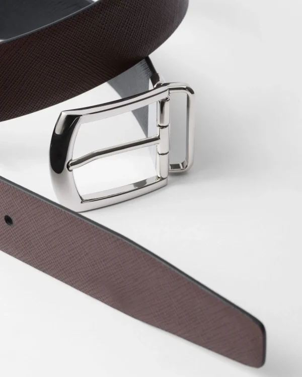 Belts*Prada Reversible Saffiano leather belt