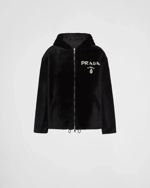 Leather Clothing*Prada Reversible shearling jacket Black/black