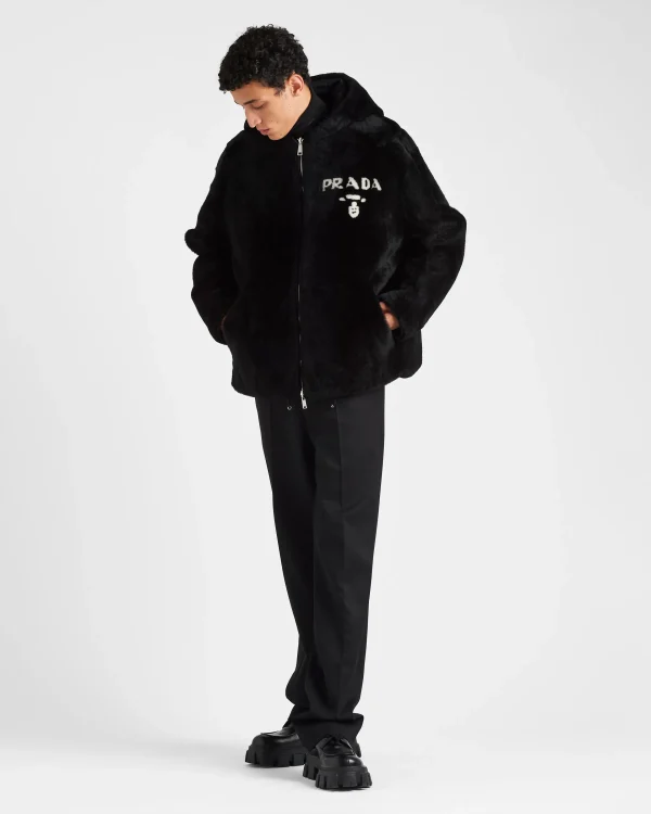 Leather Clothing*Prada Reversible shearling jacket Black/black