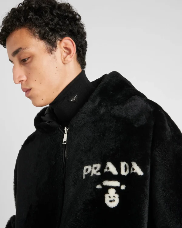 Leather Clothing*Prada Reversible shearling jacket Black/black