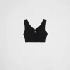 T-shirts And Sweatshirts | Shirts And Tops*Prada Ribbed jersey tank top Black