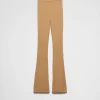 Trousers And Shorts*Prada Ribbed jersey trousers Camelbrown