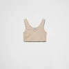 T-shirts And Sweatshirts*Prada Ribbed knit crop top Khaki