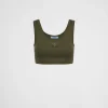 T-shirts And Sweatshirts*Prada Ribbed knit crop top Camouflagegreen