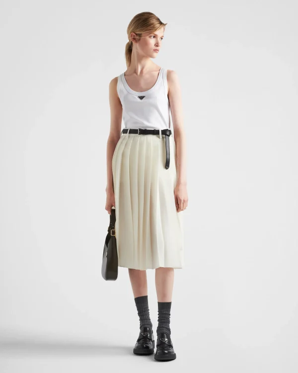 Shirts And Tops | T-shirts And Sweatshirts*Prada Ribbed knit jersey tank top White