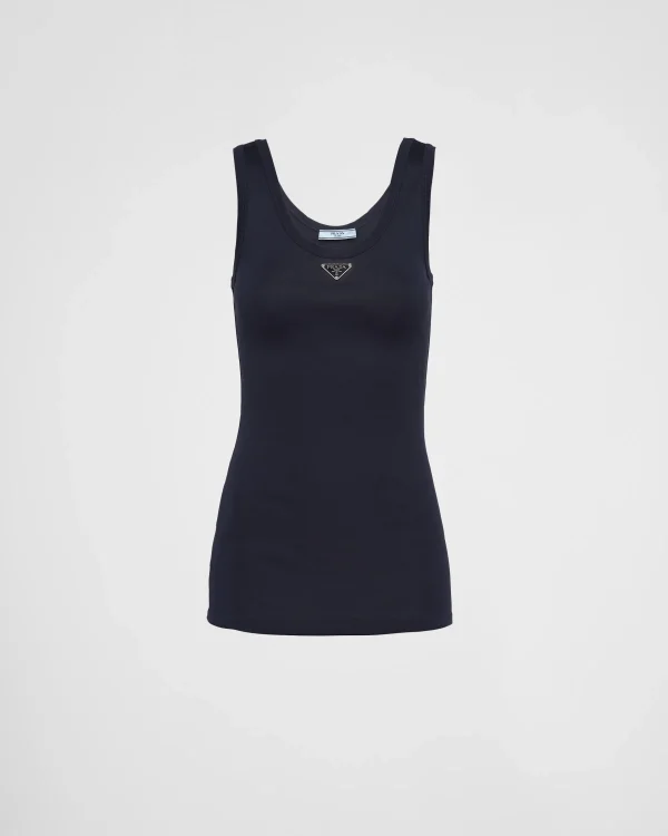 T-shirts And Sweatshirts*Prada Ribbed knit top Navy