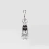 Bag Charms And Keychains*Prada Robot Saffiano leather bag charm Steel/black