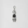 Bag Charms And Keychains*Prada Robot Saffiano leather bag charm Steel/black