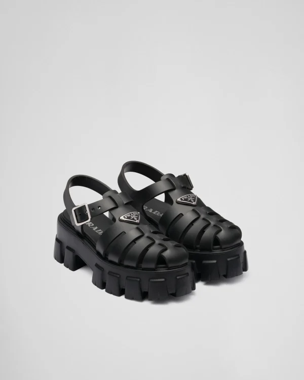 Sandals*Prada Rubber Monolith sandals Black