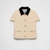 Jackets And Coats*Prada Sablé compact short-sleeved jacket Natural