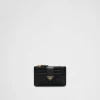 Card Holders*Prada Saffiano and smooth leather card holder Black