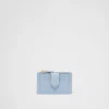 Card Holders*Prada Saffiano and smooth leather card holder Lightblue