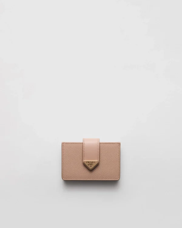 Card Holders*Prada Saffiano and smooth leather card holder Powderpink