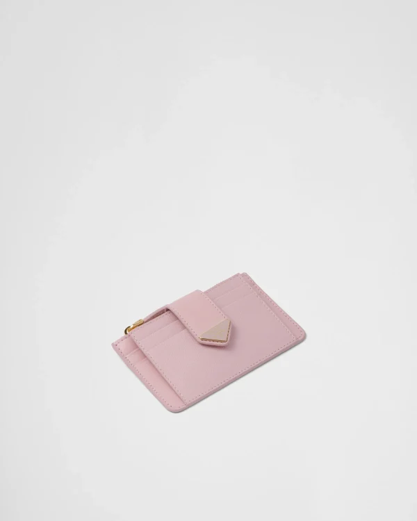 Card Holders*Prada Saffiano and smooth leather card holder Alabasterpink