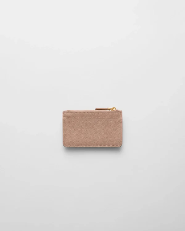 Card Holders*Prada Saffiano and smooth leather card holder Powderpink